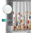 thumbnail image 5 of Beautiful Floral Shower Curtain Set – Summer Colorful Wildflower Plant – Waterproof Durable Polyester Fabric – Fits Perfectly to Any Bathroom Decor (72"x72) – Add Vibrancy and Freshness, 5 of 6