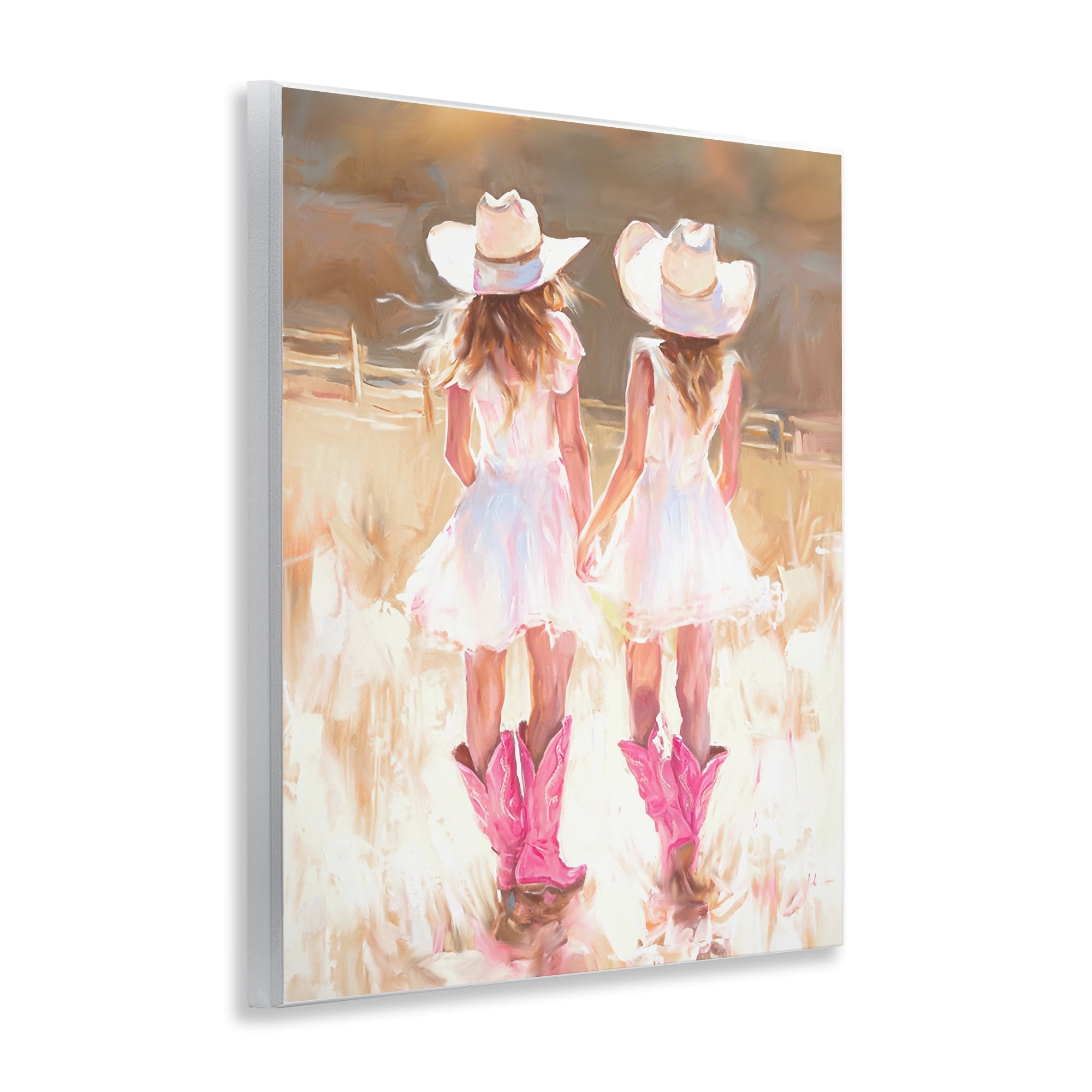 Stupell Industries Sunlit Cowgirl Sisters Novelty Painting Unframed Art Print Wall Art, 11 x 14