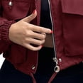 thumbnail image 3 of Edvintorg Jackets for Women Drawstring Cropped Zip Up Cargo Coat Long Sleeve Casual Windbreaker Outerwear with Pockets Women Clothes Wine S, 3 of 4