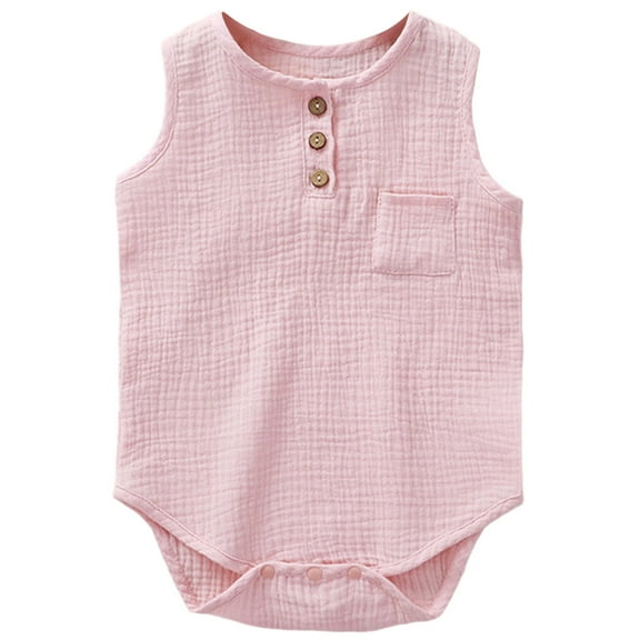 Daznico Baby Boys Bodysuits Summer Sleeveless Romper Jumpsuit for Soft Breathable Casual Outfit,6-9 Months