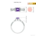 thumbnail image 3 of ANGARA Natural 0.7 Ct. Amethyst with Diamond Classic Engagement Ring in 14K White Gold for Women (Ring Size: 12), 3 of 8