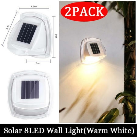

2PACK Outdoor Solar Street Light Garden Waterproof Wall Light Home Lighting Super Bright LED Night Light Bulb-Warm White