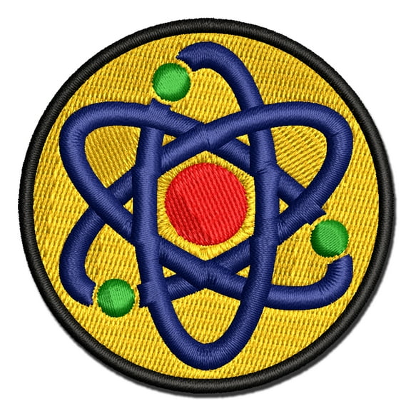 Atom Atomic Applique Multi-Color Embroidered Iron-On Patch - 2.5 Inch Small