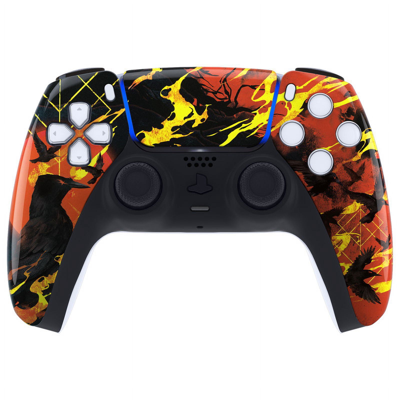eXtremeRate Blood Moon Raven Touchpad Front Housing Shell Replacement Cover for ps5 Controller BDM-010/020/030/040