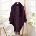 thumbnail image 2 of Akiihool Winter Scarf for Women Womens Winter Scarf Feel Pashmina Warm Cozy Tartan Wrap Plus Size Shawl Cape (Purple,One Size), 2 of 3