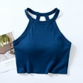 thumbnail image 2 of cfhntfmh Womens Crop Tank Tops with Bulit in Bras Trendy Sleeveless Round Neck Ribbed Knit Blouses Comfy No Underwire Tops, 2 of 5