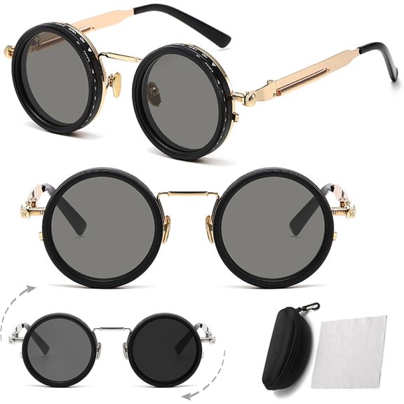 Flexitint Retro Glasses – Adjustable Tint Sunglasses with Built-in ND Filter (1-9 Gear Control)
