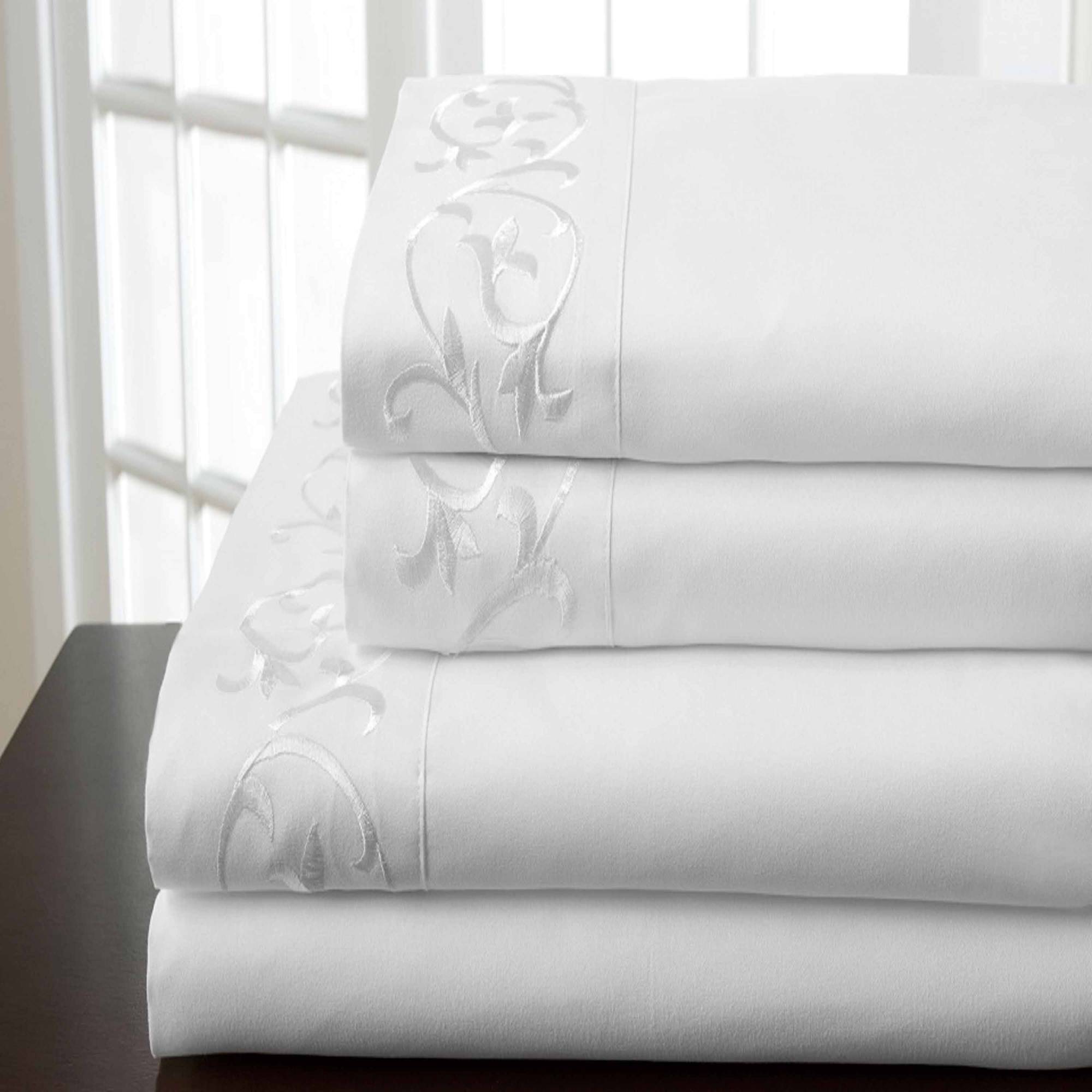 Hotel Scroll Microfiber Sheet Set
