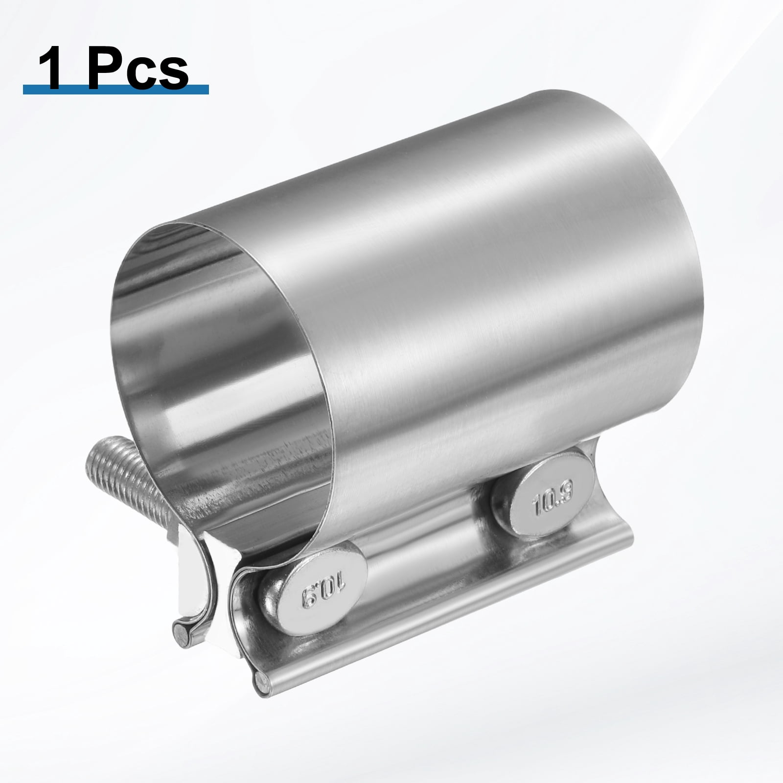 Exhaust Clamp 2.2" Stainless Steel Lap Joint Band Clamp Exhaust Pipes Connection with M10 Screws for Car Muffler Elbow Pipes