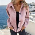 thumbnail image 4 of Womens Blend Coat Lapel Collar Long Sleeve Button Coat Solid Color Fall Winter Coat Y XXXL, 4 of 4