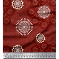 thumbnail image 1 of Soimoi Modal Satin Fabric Mandala Ethnic Print Sewing Fabric Yard 42 Inch Wide, 1 of 1