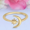 thumbnail image 2 of 9mm - Moon and Star Toe Band Ring 925 Sterling Silver Thin Adjustable Stylish Rings for Women, 2 of 5