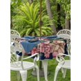 thumbnail image 2 of Outdoor Tablecloth with Umbrella Hole and Zipper, Navy Blue Gingerbread Christmas Round Table Cloth 54 Inch Waterproof Tablecloth, Xmas Tree Gift House Star Picnic Table Cover for Patio Camping, 2 of 7