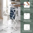 thumbnail image 4 of Tendedero Plegable para Ropa: Tendedero Plegable retractil Pared de Acero Inoxidable Soporte Tendedero Ahorra Espacio para Interiores y Exteriores Expandible de 3 Niveles 104x37x76 cm, 4 of 8