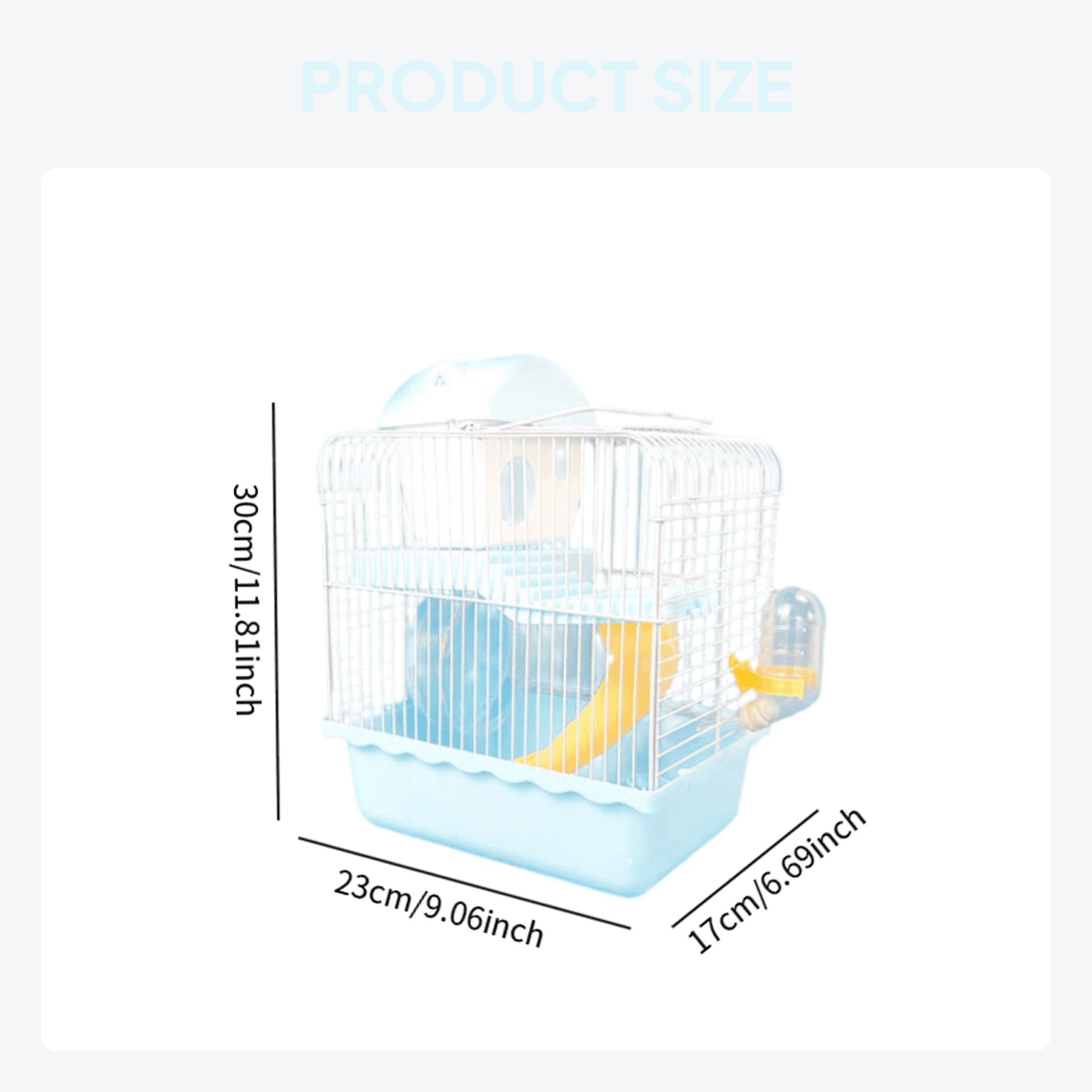 oshhni Small Animal Carrier Cage Hamster Cage for Dwarf Hamster Guinea Pig Hedgehog blue