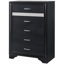 Miranda 5-drawer Chest Black and Rhinestone