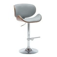 thumbnail image 6 of Modern Contemporary Swivel Walnut Bentwood Lift Adjustable Height Bar Stool with Curved Seat and Back (Gray), 6 of 13