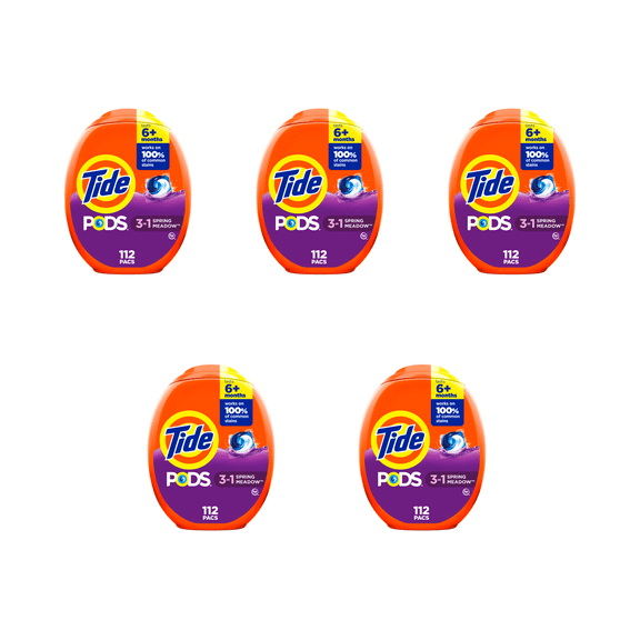 Tide PODS 3-in-1 Laundry Detergent Spring Meadow ( 5  X 93 oz), 5-Pack