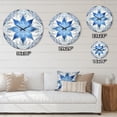 thumbnail image 4 of Designart "Fractal Flowers in Turquoise and White I" Modern Geometric Oversized Wall Clock, 4 of 5