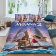 thumbnail image 2 of Moana 2 Conjunto de sábanas temático, trío de piezas, cómodo y amigable con la piel, diseño único, regalo de decoración para el hogar para familiares, amigos y fans,135cm *200cm, 2 of 6