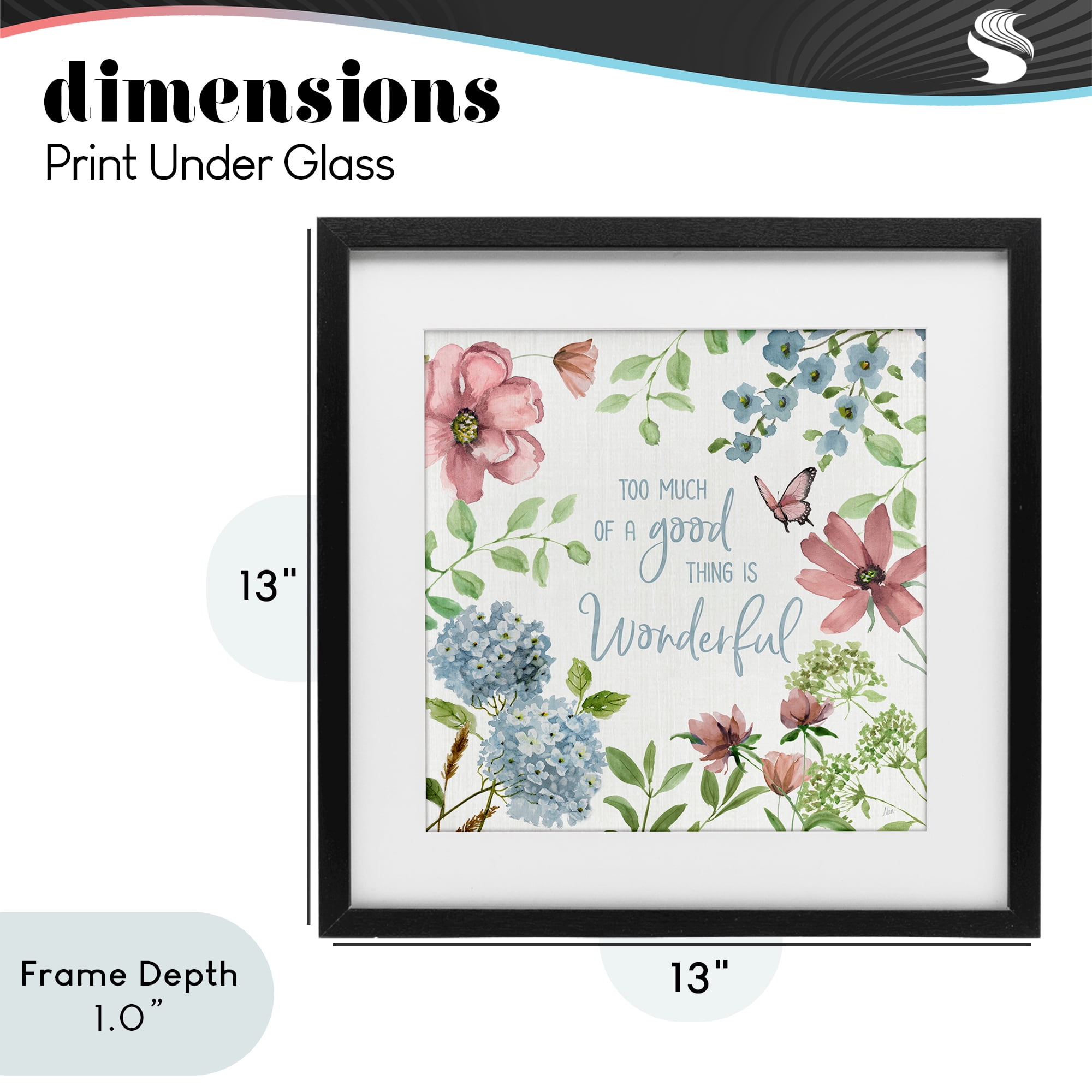 Stupell Industries Too Much Of A Good Thing Black Framed Print Under Glass, design by Nan
