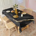 thumbnail image 3 of Black Gold Marble Pattern Rectangle Tablecloth 60"x120",Waterproof Polyester Rectangle Table Cloth, Wipeable Spillproof Polyester Tablecloth for Dining, Camping, Indoor and Outdoor, 3 of 6