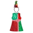 thumbnail image 3 of Xnihocha Robe de Fête de Noël pour Filles, Imprimé Rayé, Tutu, avec Bandeau Mignon, Cerceau à Cheveux, Olive 14, 3 of 7
