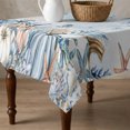 thumbnail image 4 of Thanksgiving Table Cloth Waterproof Tablecloths, Coastal Starfish Coral Shell Pumpkin Tablecloth Dining Table Cover for Kitchen Party Tabletop Outdoor, Square Tablecloth 60x60 Inch, 4 of 9