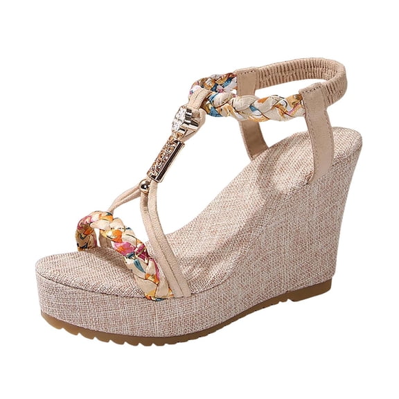 YLYL Womens Wedge Platform Sandals Bohemian Open Toe Ankle Strap Fashion Casual Summer Beach Shoes