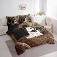 thumbnail image 2 of Feelyou Cartoon Ghost Cat Full Size Bedding Sets, Spooky Vintage Gothic Cottage Full Size Bed in a Bag, Brown Beige, Black Reversible, 7 Pieces, 2 of 7