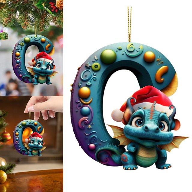 Decoraciones Dragón Dibujos Animados Letra Acrílica Navideña en Forma para Fiesta Navidad