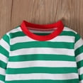thumbnail image 5 of Odeerbi Toddler Boys Girls Fall Winter Outfits Christmas Striped Sweatsuits Cotton Tracksuit Kids Fashion Cute Long Sleeve Sweatshirt Sweatpants Suit Toddler Clothes Green, 5 of 9