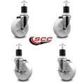 thumbnail image 2 of 5 Inch Nylon Wheel Swivel 1-7/8 Inch Expanding Stem Caster Set 2 Brakes SCC, 2 of 2