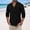 Black, variant on Men's Casual Long Sleeve Linen Blend Half Zip Pullover Shirt with Lapel Collar