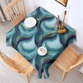 thumbnail image 2 of Blue Gold Wave Marble Pattern Square Tablecloth,Waterproof Square Table Cover,Wipeable Spillproof Washable Table Cover for Home Kitchen Party Decor 52"x52"(132x132cm), 2 of 6