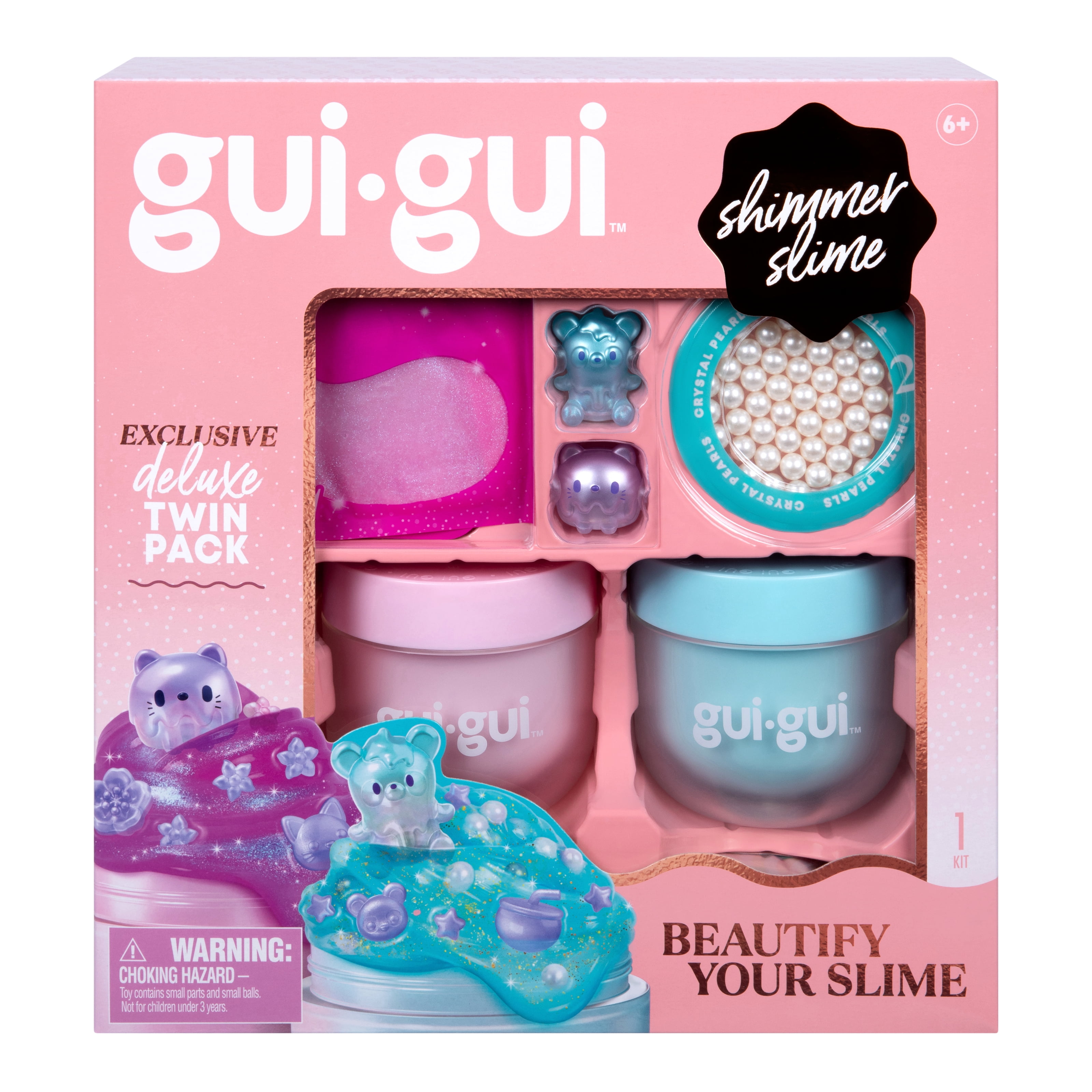 Gui Gui Shimmer Deluxe Duo Pack, 2 Iridescent Slimes, Level up Your Slimes,  Ages 6+