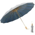 thumbnail image 1 of Sombrilla Plegable Compacta UPF 50+ - Protección Solar Y Lluvia, 16 Varillas De Fibra De Vidrio, Resistente Al Viento, Ideal Para Viaje Y Golf, 1 of 14