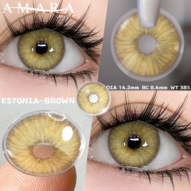 Lentes De Contacto De 1 Color AMARA New WUSU , Suaves Naturales , 1 Año , Fáciles De Usar , Azules Y Grises Nuevas , Cosméticos De Moda