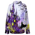 thumbnail image 6 of Halloween Shirts for Women Button Down Collared Novelty Halloween Party Graphic Womens Blouses Fall Clothes Long Sleeve Holiday Outfits Tops Light Purple XL, 6 of 7