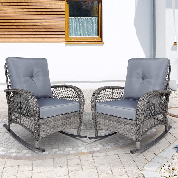 Outdoor Wicker Rocking Chair, Patio Rattan Rocker Chair