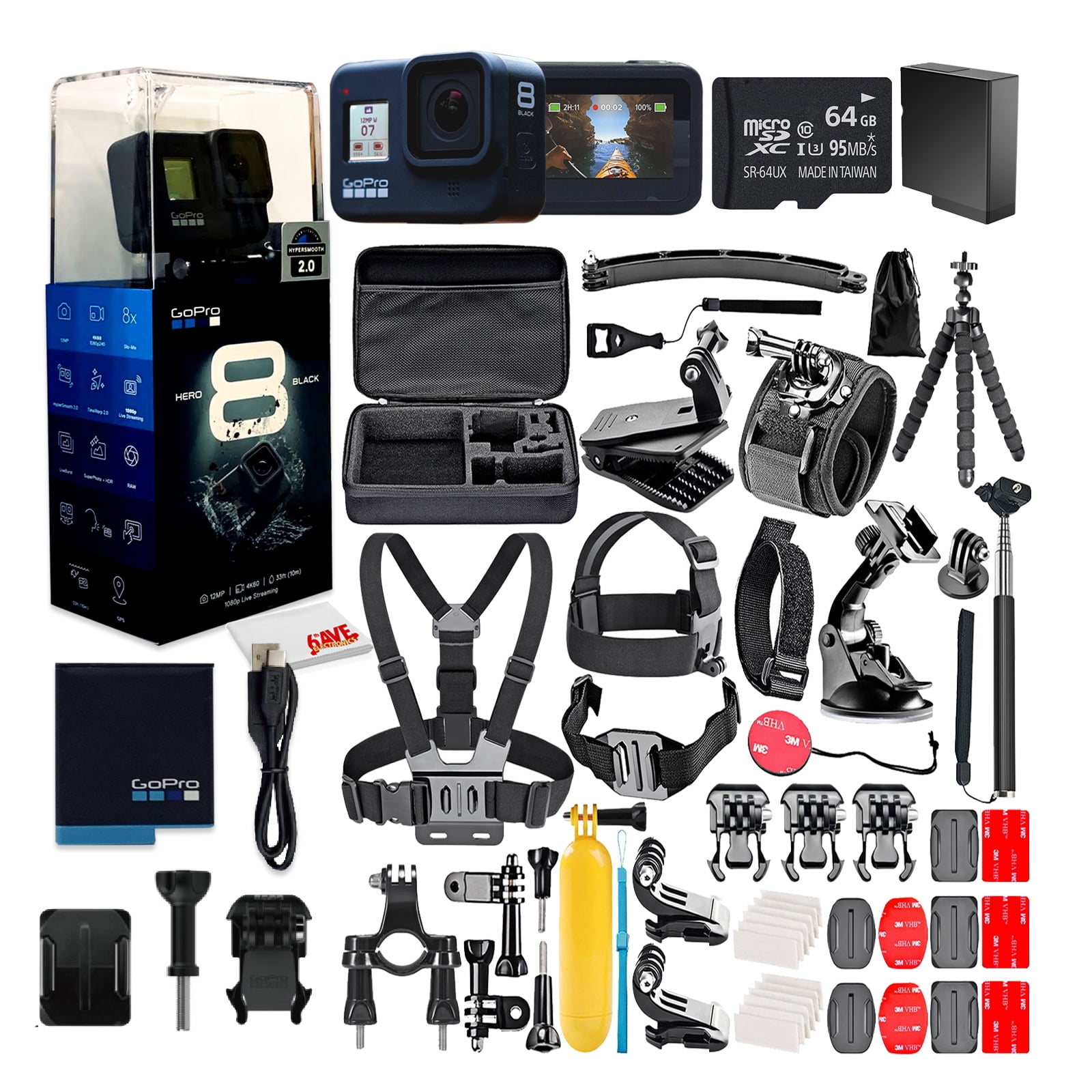 GoPro HERO8 Black Digital Action Camera, Waterproof, Touch Screen