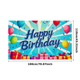 thumbnail image 2 of Colorful Happy Birthday Banner with Balloons Gift Boxes and Confetti Background, Birthday Party Decoration Photography Props Backdrop Party Supplies Decor, 2 of 4