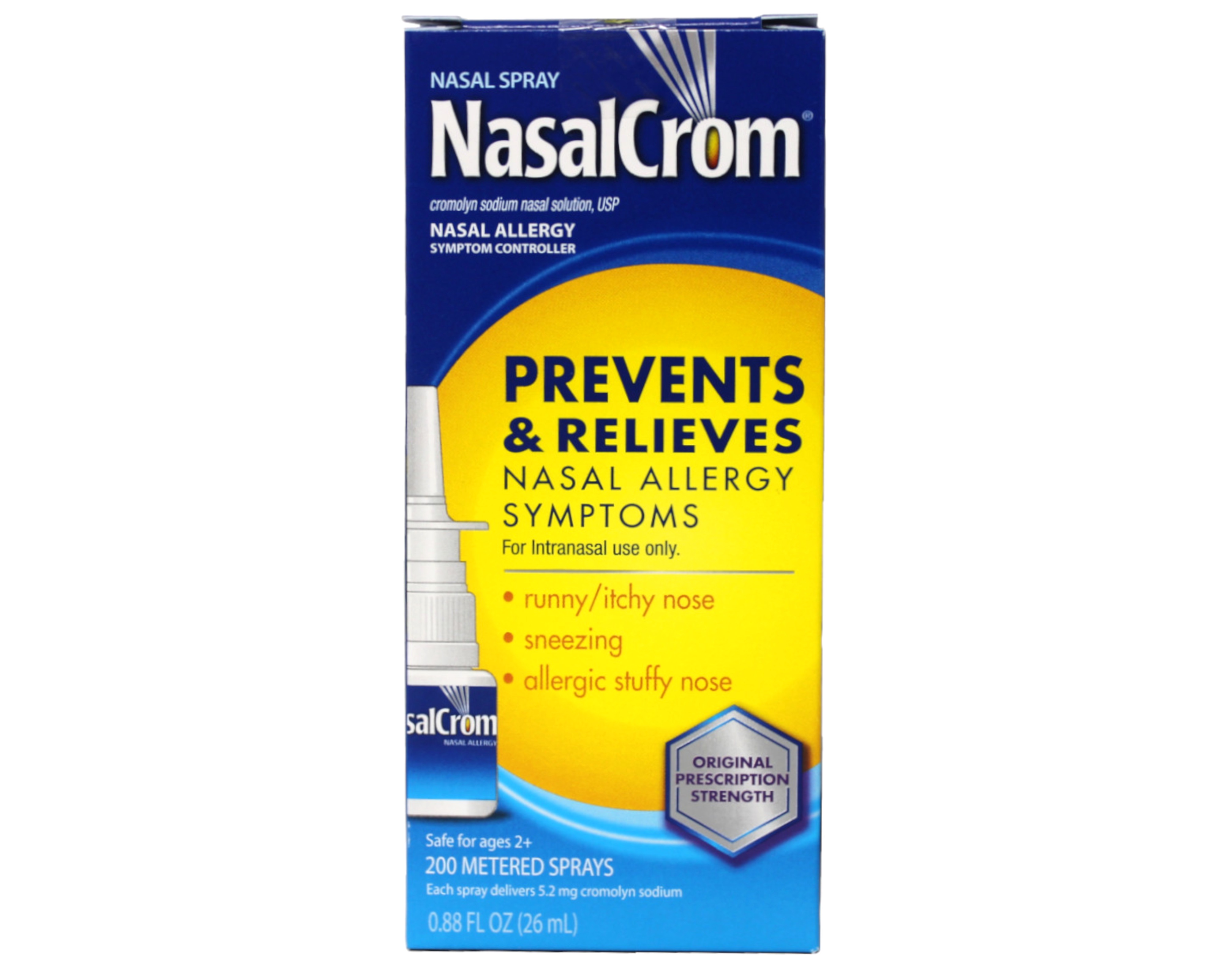 NasalCrom Nasal Spray Allergy Symptom Controller, 200 Metered Sprays, 0.88 FL OZ