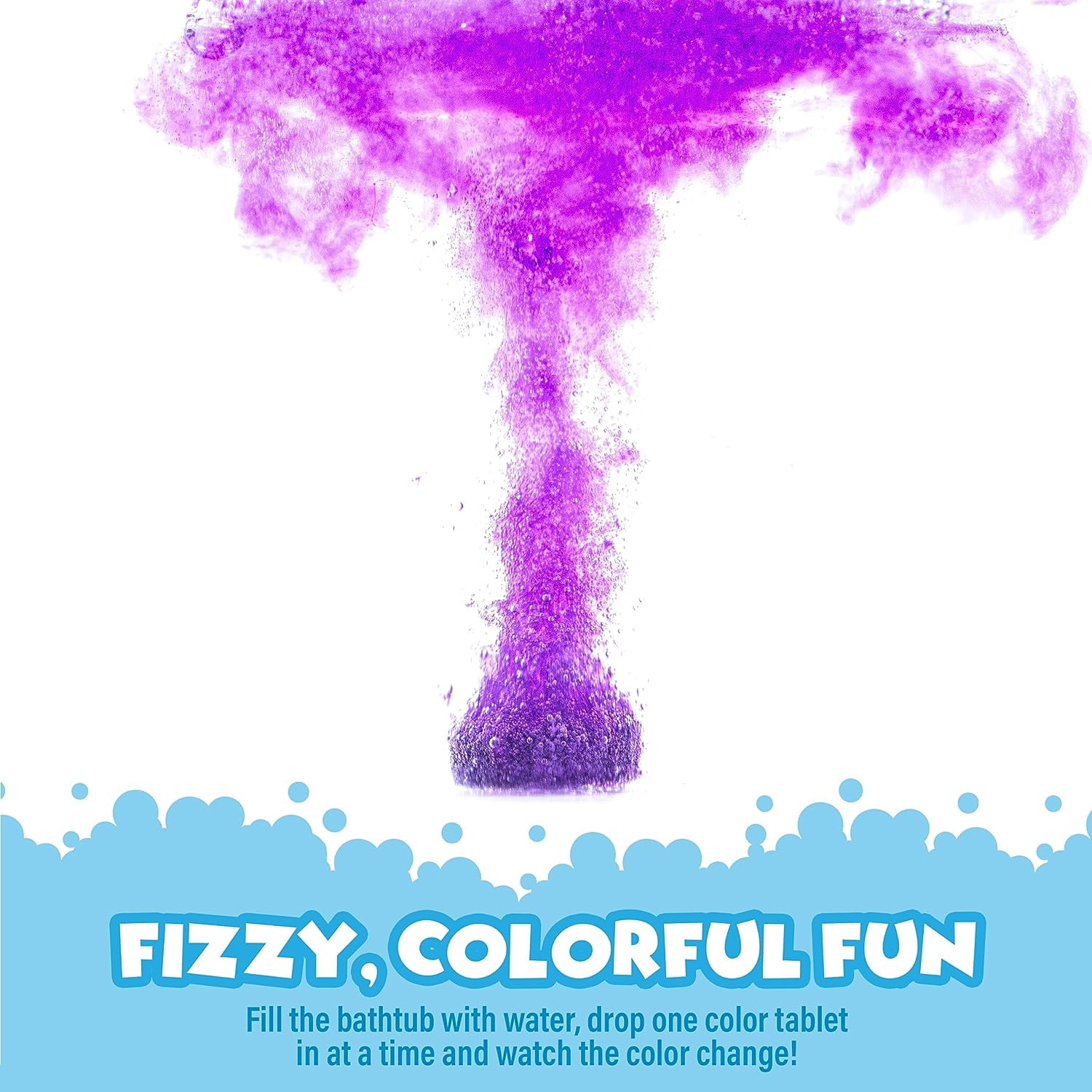 Tub Works Bath Color Fizzies, 150 Count, 3 Pack, Bath Color Tablets for Kids & Toddlers, 7 Colors