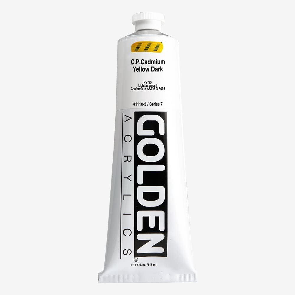 Golden Heavy Body Artist Acrylic, 5 oz, C.P. Cadmium Yellow Dark