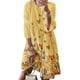thumbnail image 2 of Qarigey Vestido Midi de manga larga estampado cuello gran columpio cintura alta ropa de mujer Vestidos Amarillo 5XL, 2 of 8