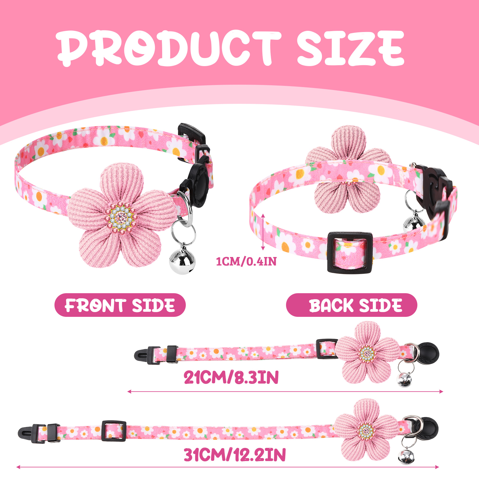 Shuaien Cute Cat Collar with Bells, 4-Pack Adjustable photo 2