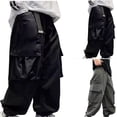 thumbnail image 2 of Utoimkio Little Boys Casual Loose Baggy Cargo Pants Toddler Kids Multi Pocket Elastic Waisted Casual Trousers for Kids 8-14 Years, 2 of 4