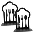 thumbnail image 5 of 2Pcs Kitchen Themed Bookend Fork Spoon Book Organizer Delicate Book Accessory, 5 of 8
