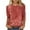 Red, variant on Fesfesfes Womens Workout Tops Short Sleeve Women's Fashion Printed T-shirt Mid-length 3/4 Sleeves Blouse Round Neck Casual Tops Short Tshirts for Women 4(S)